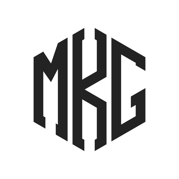 Diseño del logotipo MKG Letra inicial MKG Monograma Logotipo con forma de hexágono