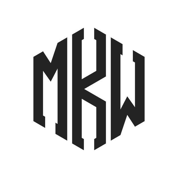 Diseño del logotipo MKW Letra inicial MKW Monograma Logotipo con forma de hexágono