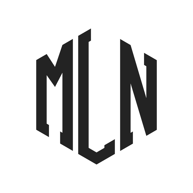 Diseño del logotipo MLN Letra inicial MLN Monograma Logotipo con forma de hexágono