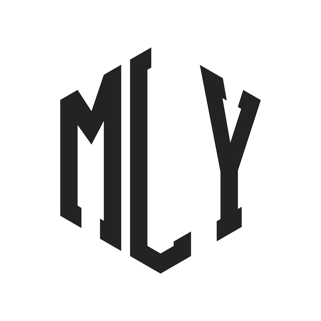 Diseño del logotipo MLY Letra inicial MLY Monograma Logotipo con forma de hexágono