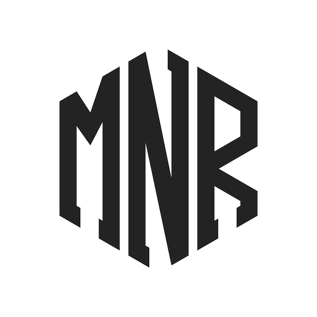 Diseño del logotipo MNR Letra inicial MNR Monograma Logotipo con forma de hexágono