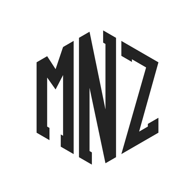 Diseño del logotipo de MNZ Letra inicial MNZ Monograma Logotipo con forma de hexágono
