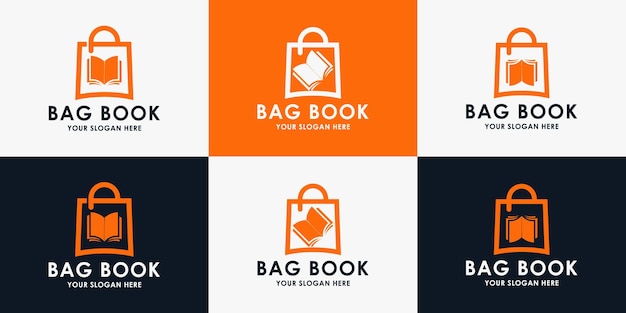 Diseño de logotipo de mochila, logotipo de inspiración para librería, biblioteca y educación.