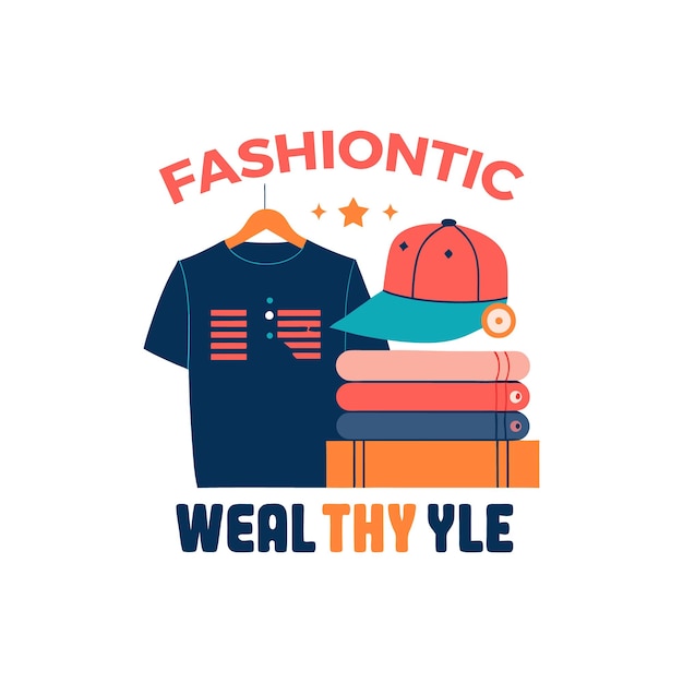 Diseño de logotipo de moda de un conjunto bien apilado