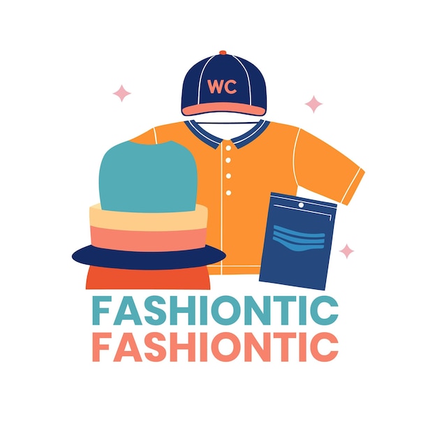 Diseño de logotipo de moda de un conjunto bien apilado