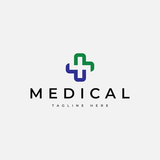 Vector diseño de logotipo de modern medical plus