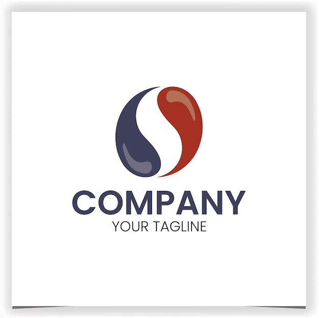 Diseño de logotipo moderno abstracto de la compañía azul y rojo
