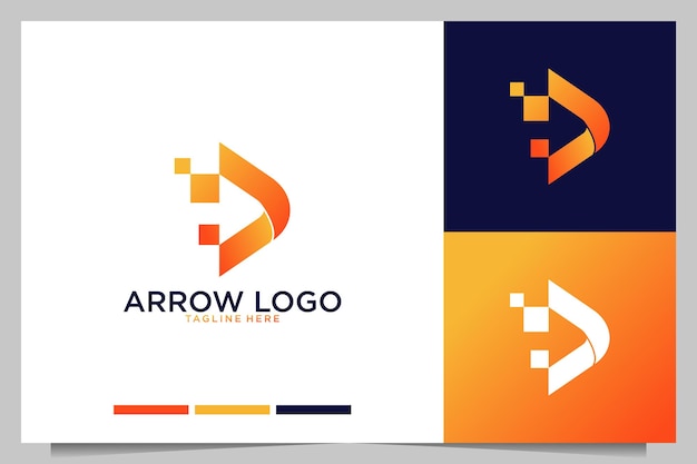 Diseño de logotipo moderno arrow media