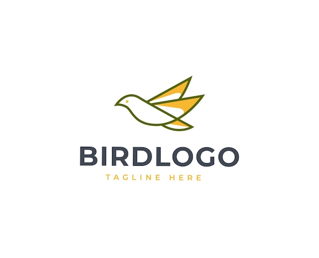 Diseño de logotipo moderno de aves Ilustraciones de vectores de animales de estilo de arte de línea