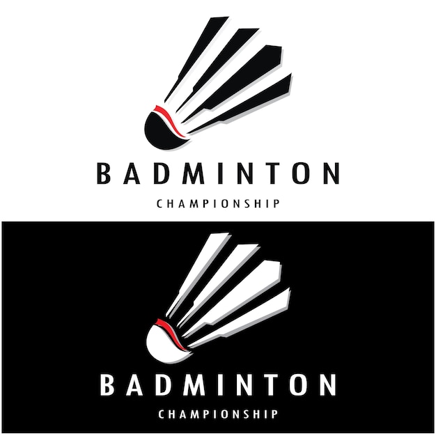 Diseño del logotipo moderno de bádminton con Dynamic Shuttlecock y Racket para el campeonato