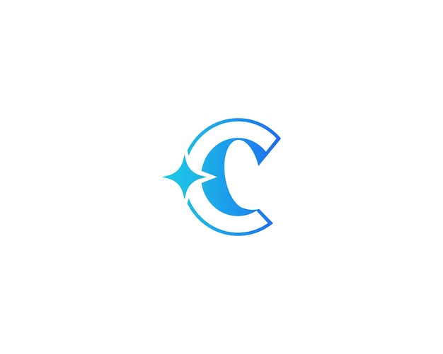 Diseño de logotipo moderno con brillo de letra C