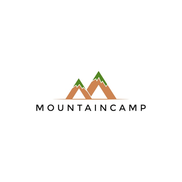 Diseño de logotipo moderno de campamento de montaña