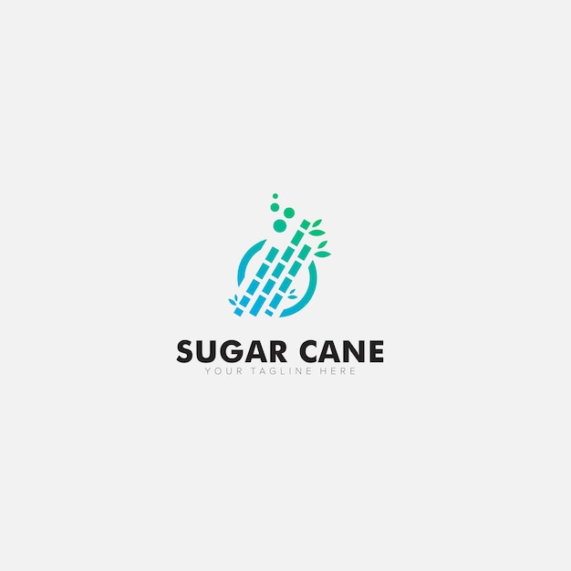 Diseño de logotipo moderno de caña de azúcar y logotipo natural.