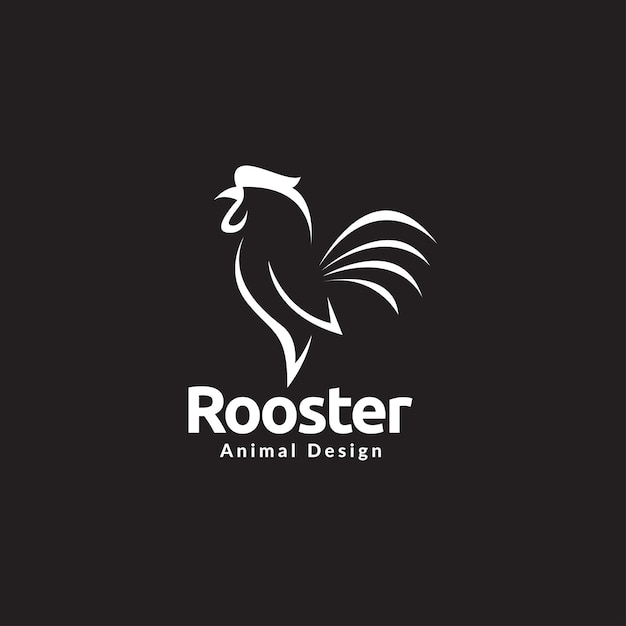 Diseño de logotipo moderno de canto de gallo mínimo
