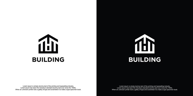 Diseño de logotipo moderno de casa de construcción