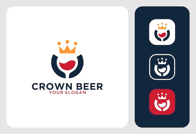 Diseño de logotipo moderno de cerveza corona