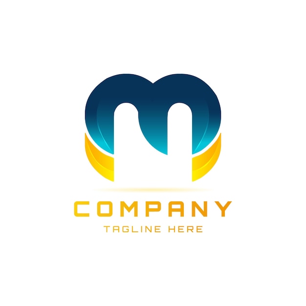 Diseño de logotipo moderno colorido con letra M