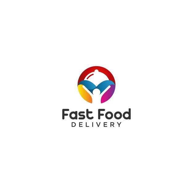 Diseño de logotipo moderno para entrega de comida rápida