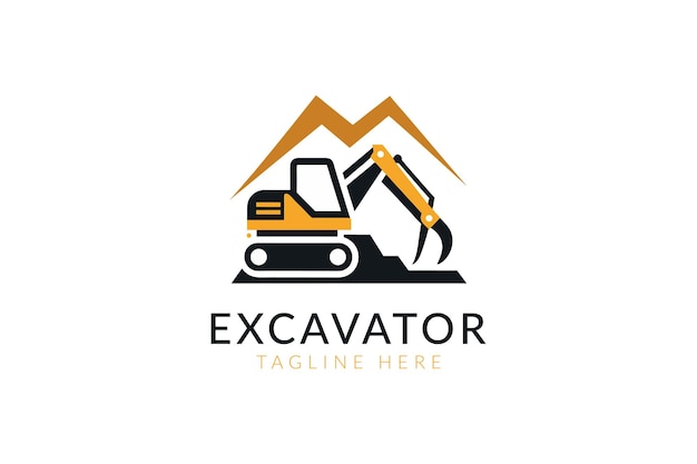 Diseño del logotipo moderno de la excavadora