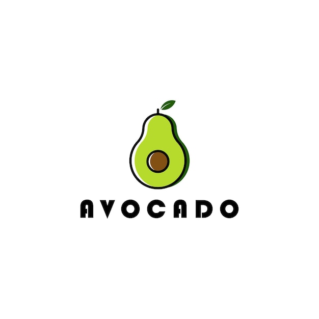 Diseño de logotipo moderno fruta fresca aguacate