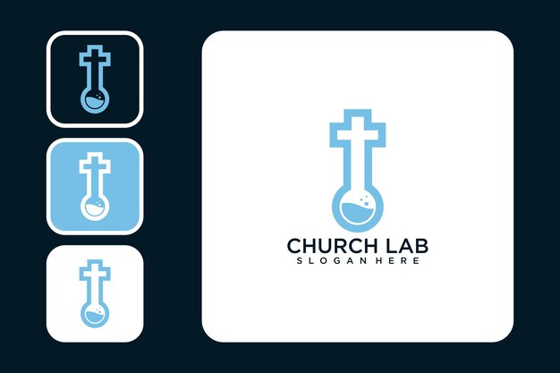 Diseño de logotipo moderno de laboratorio de iglesia