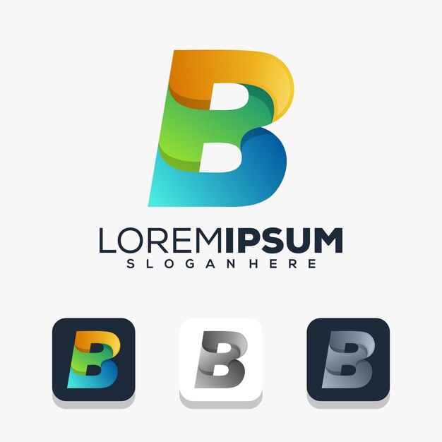 Diseño de logotipo moderno letra b
