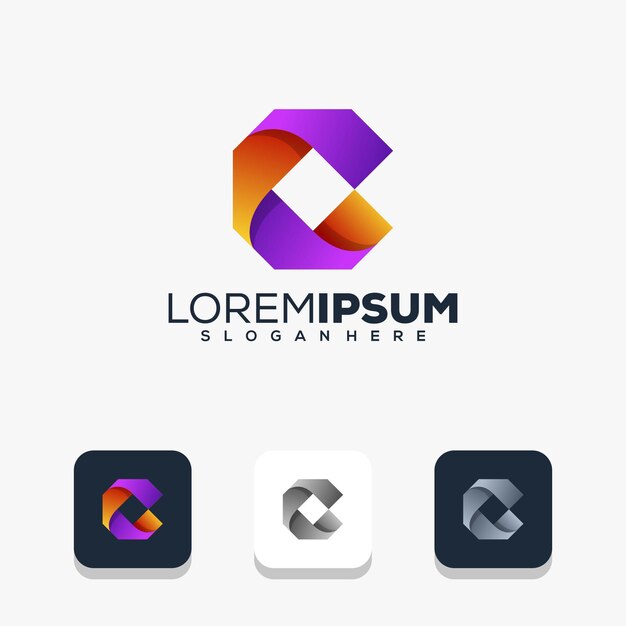 Diseño de logotipo moderno letra c
