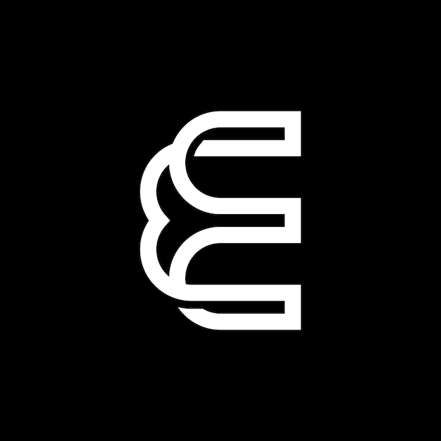 Diseño de logotipo moderno de la letra E con líneas superpuestas
