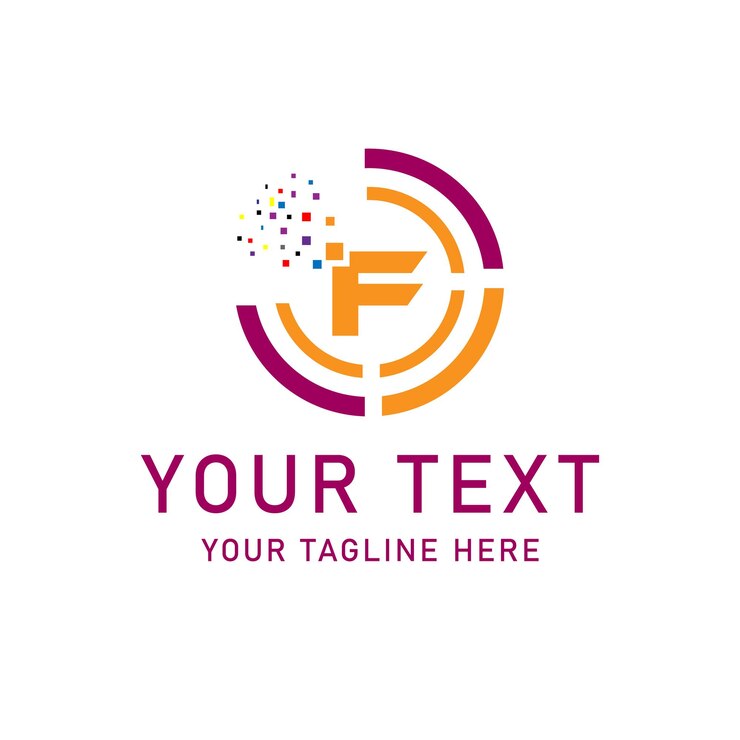 Vector diseño de logotipo moderno letra f