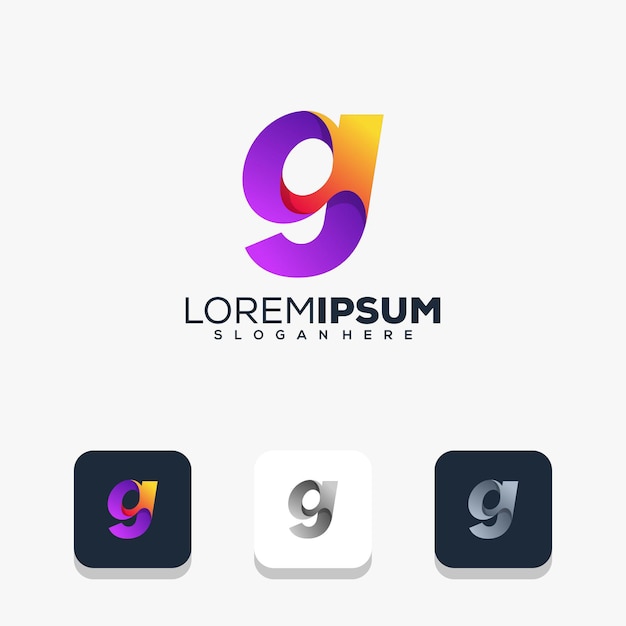 Diseño de logotipo moderno letra g