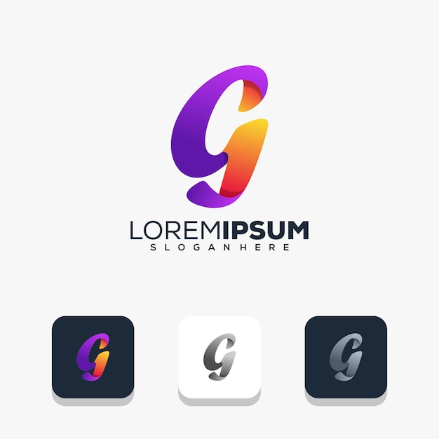 Diseño de logotipo moderno letra g