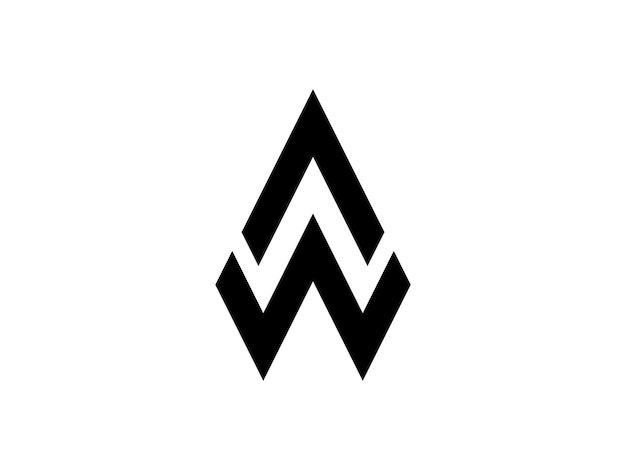 diseño de logotipo moderno con la letra monograma AW o WA