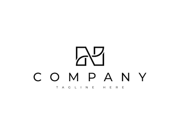 Diseño de logotipo moderno letra N
