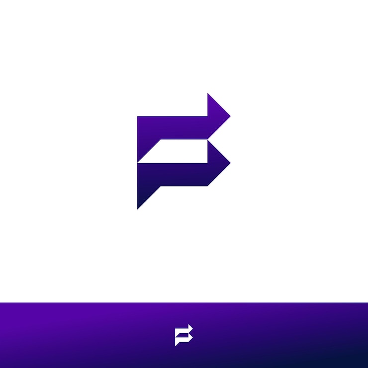 Vector diseño del logotipo moderno de la letra p go