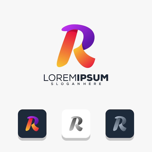 Diseño de logotipo moderno letra r