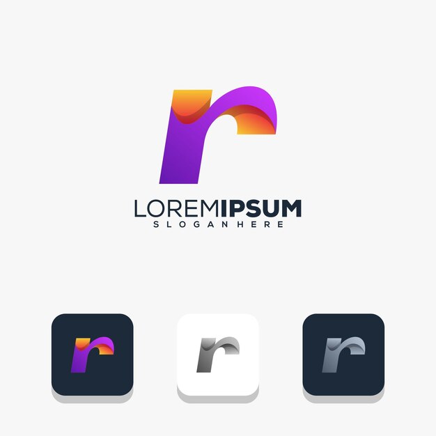 Diseño de logotipo moderno letra r