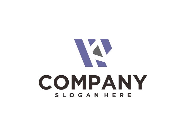 Un diseño de logotipo moderno con letras estilizadas y un marcador de lugar para un eslogan de la compañía