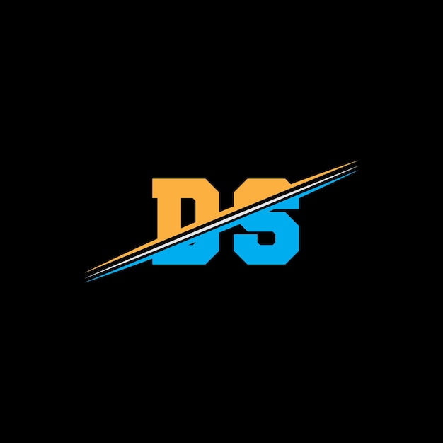 Diseño del logotipo moderno de letras geométricas con colores naranja y azul