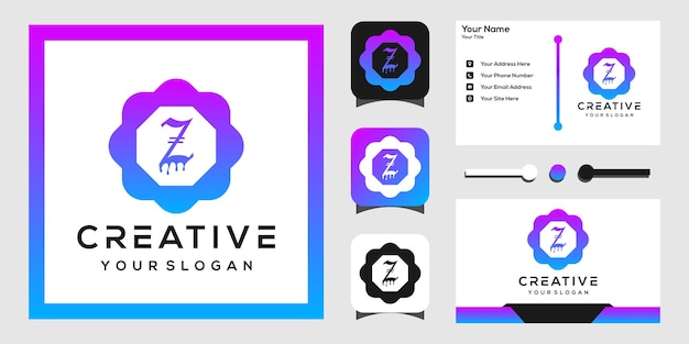 Vector diseño de logotipo moderno letras z y flores