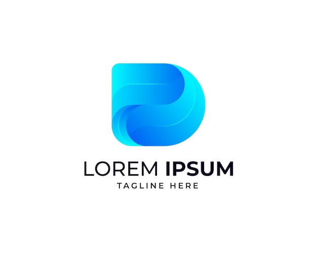 Diseño de logotipo moderno de marca de letra D y P