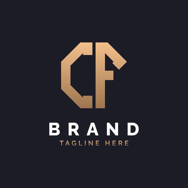 Diseño de logotipo Moderno Minimal Elegante y Lujo CF Logotipo Alfabeto Carta CF Diseño de Logotipo para la Identidad Empresarial Corporativa de la Marca CF