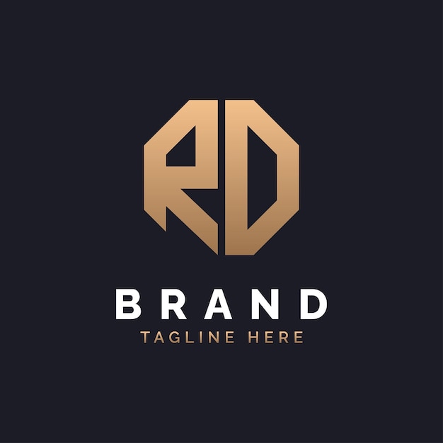 Diseño de logotipo Moderno Minimal Elegante y Lujo Logotipo de RD Alfabeto Letra de RD Diseño de Logotipo para la Identidad Empresarial Corporativa de la Marca
