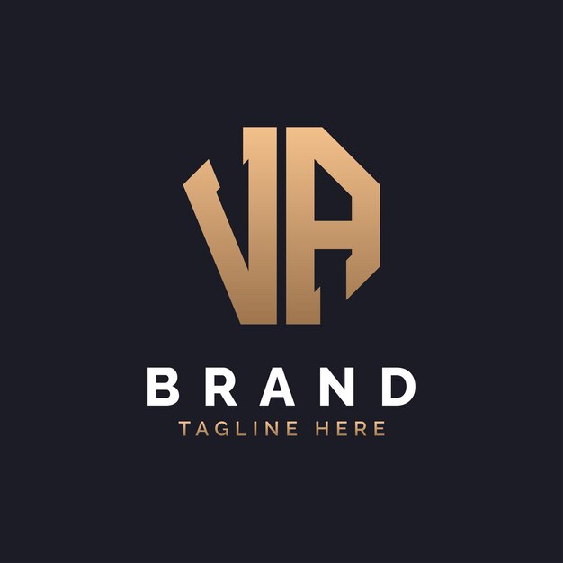 Diseño de logotipo VA Moderno Minimal Elegante y lujoso Logotipo VA Alfabeto Letra Diseño de Logotipo VA para la identidad empresarial corporativa de la marca