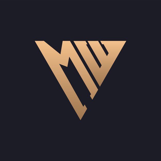 Diseño de logotipo Moderno Minimal Elegante y lujoso Logotipo MW Triángulo elegante Monograma Letra MW Logotipo MW Diseño para la identidad empresarial corporativa de la marca