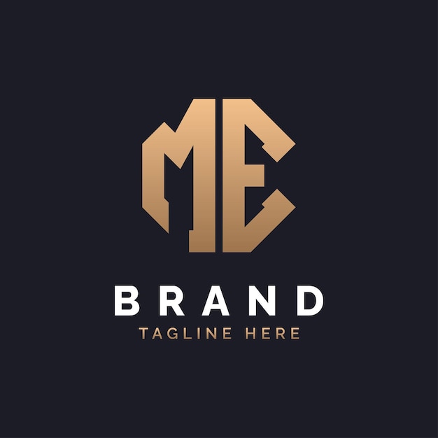 Diseño de logotipo Moderno Minimal Elegante y lujoso ME Logotipo Alfabeto Letra ME Diseño de Logotipo para la identidad empresarial corporativa de la marca