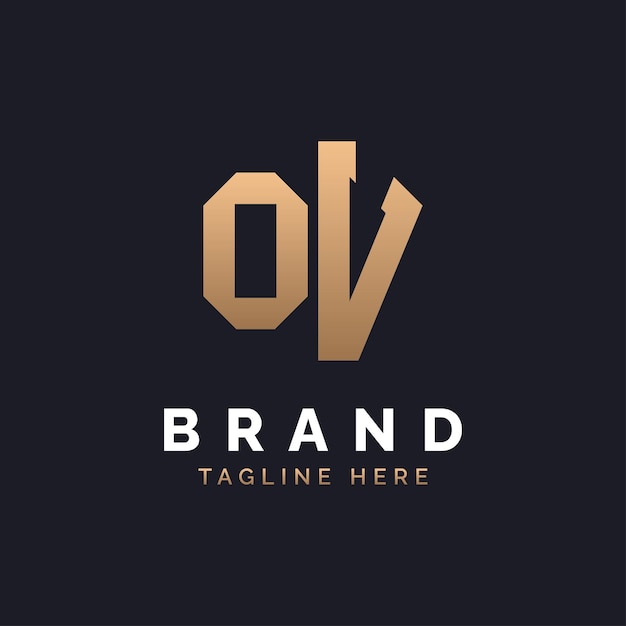 Diseño de logotipo Moderno Minimal Elegante y lujoso OV Logotipo Alfabeto Letra OV Diseño de Logotipo para la identidad empresarial corporativa de la marca OV