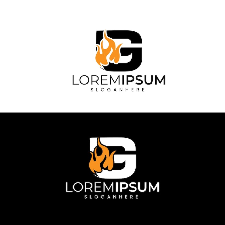 Vector diseño del logotipo moderno minimalista de la letra g fire