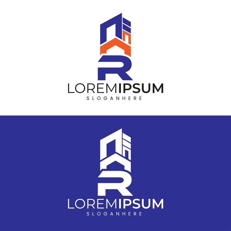 Vector diseño del logotipo moderno minimalista de la letra r para bienes raíces
