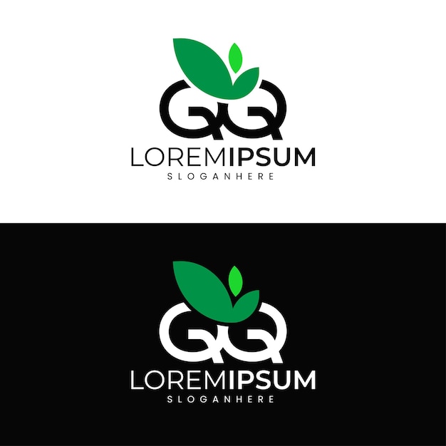 Vector diseño del logotipo moderno y minimalista de qq agro