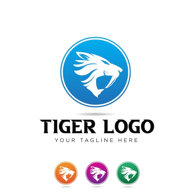 Vector diseño de logotipo moderno mínimo de tigre